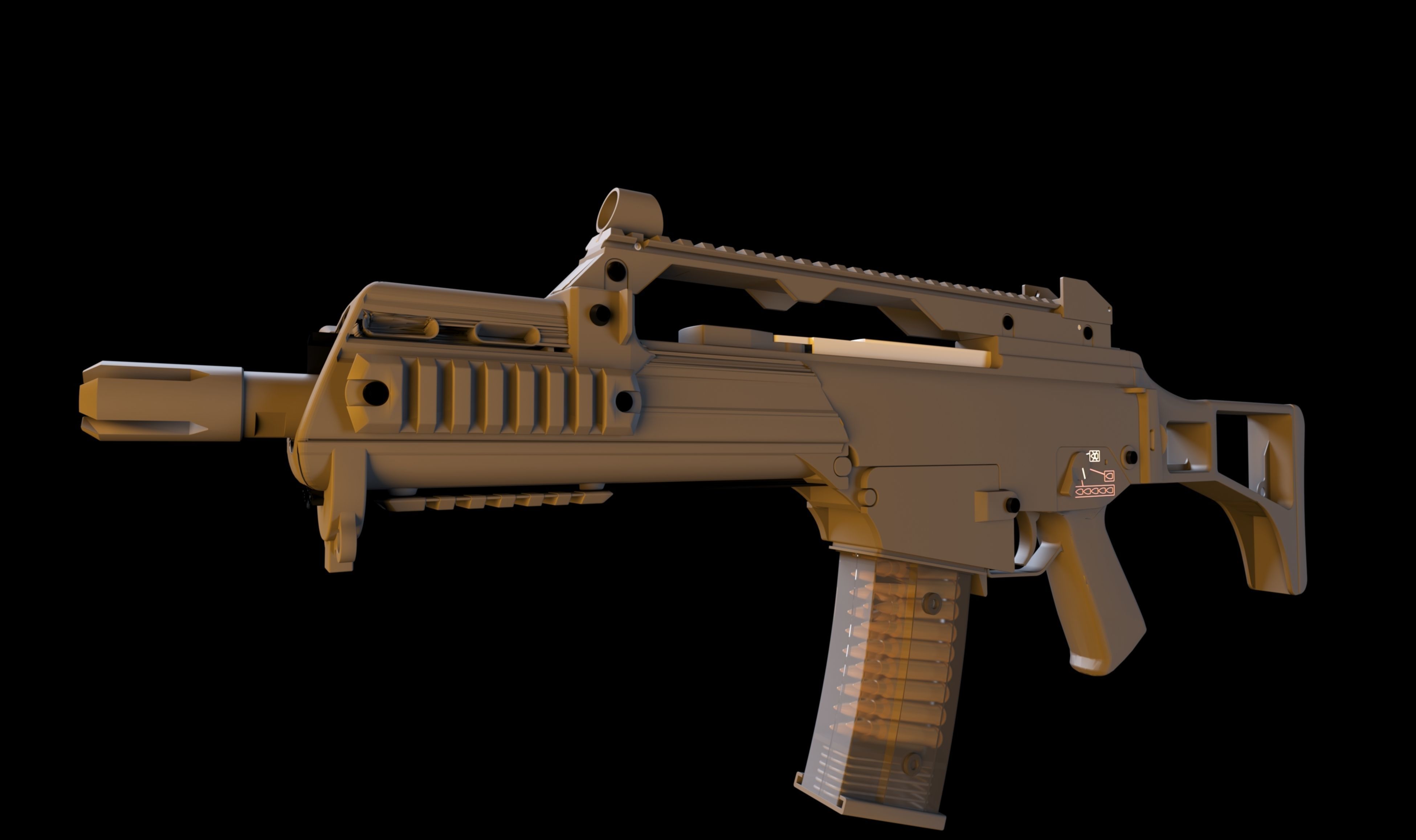 Automatic HK G36C 3D model_2