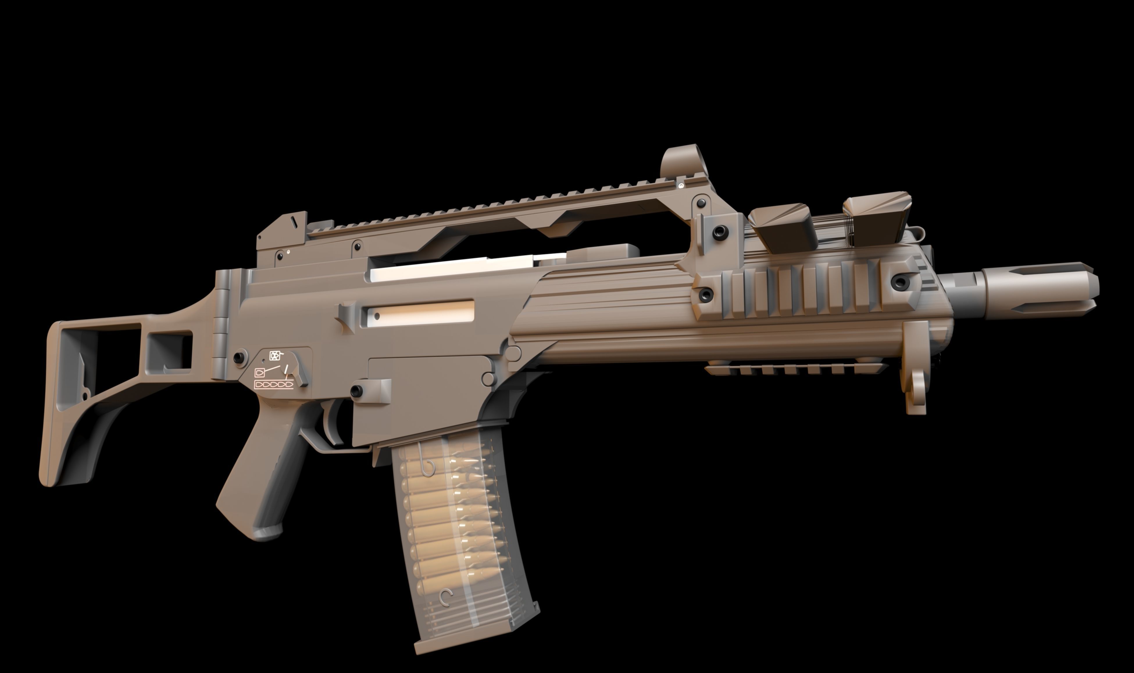 Automatic HK G36C 3D model_1