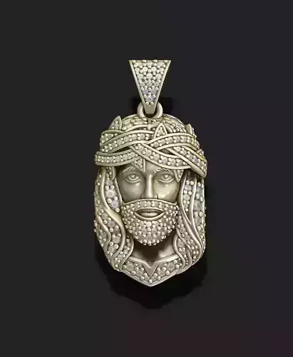 Jesus pendant thorns with gems
