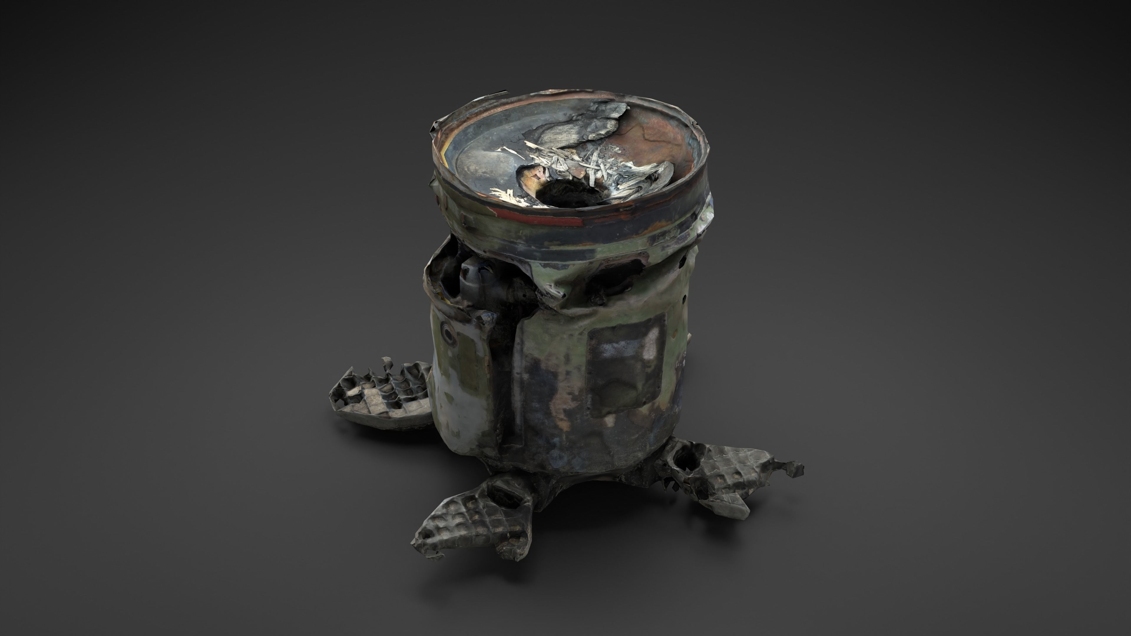 Destroyed OTR-21 SS-21 Scarab Tochka-U Photoscan Game Ready Low-poly 3D model_12