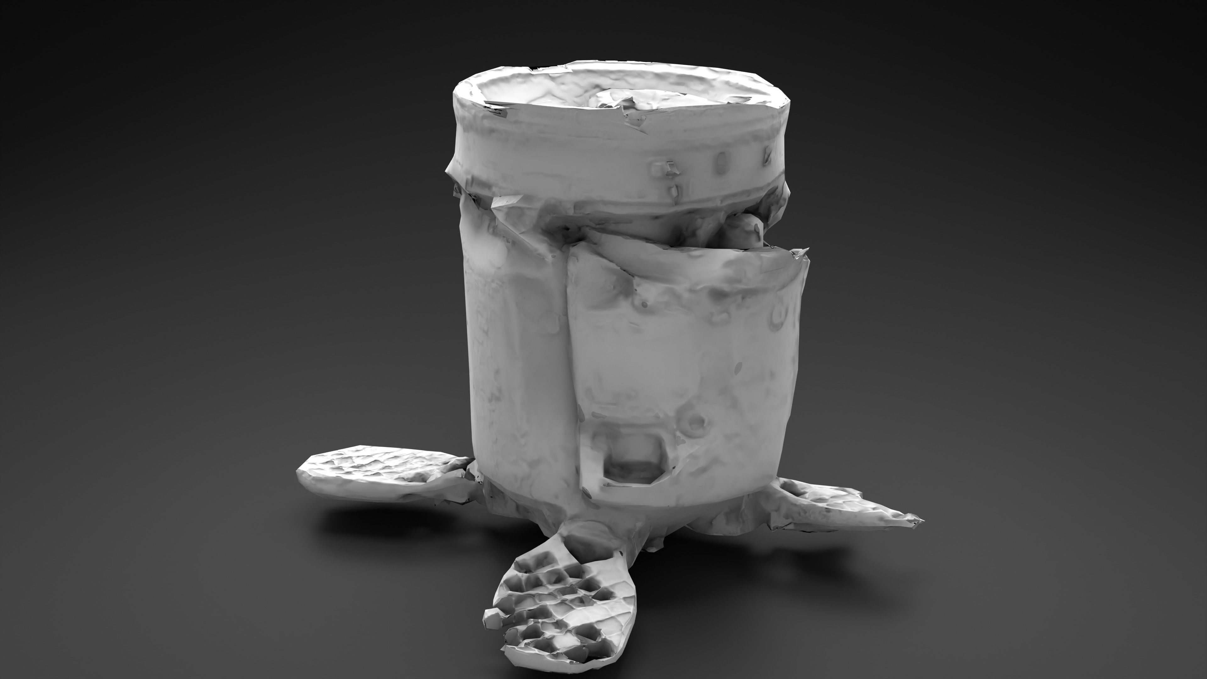 Destroyed OTR-21 SS-21 Scarab Tochka-U Photoscan Game Ready Low-poly 3D model_28