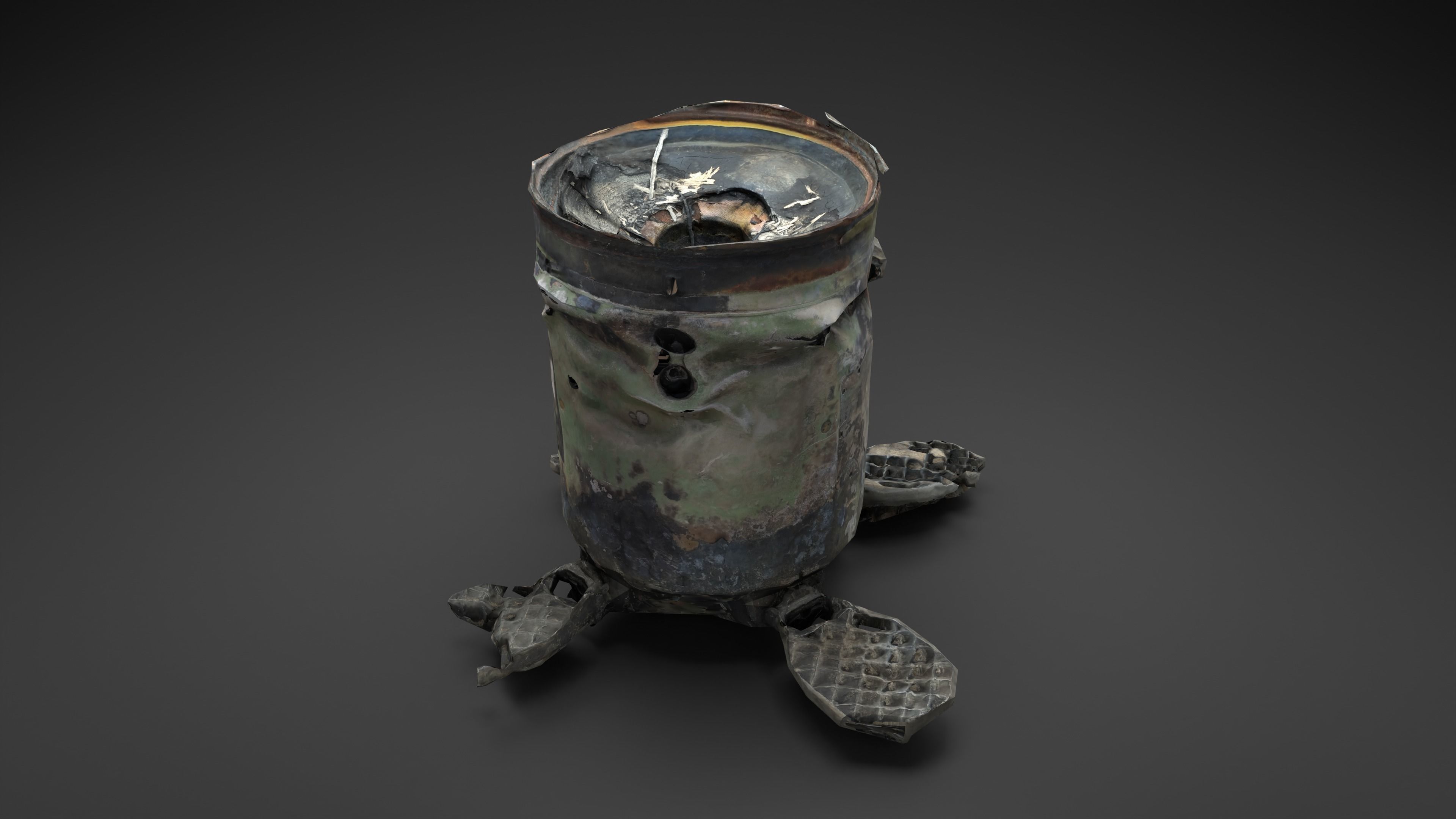 Destroyed OTR-21 SS-21 Scarab Tochka-U Photoscan Game Ready Low-poly 3D model_6