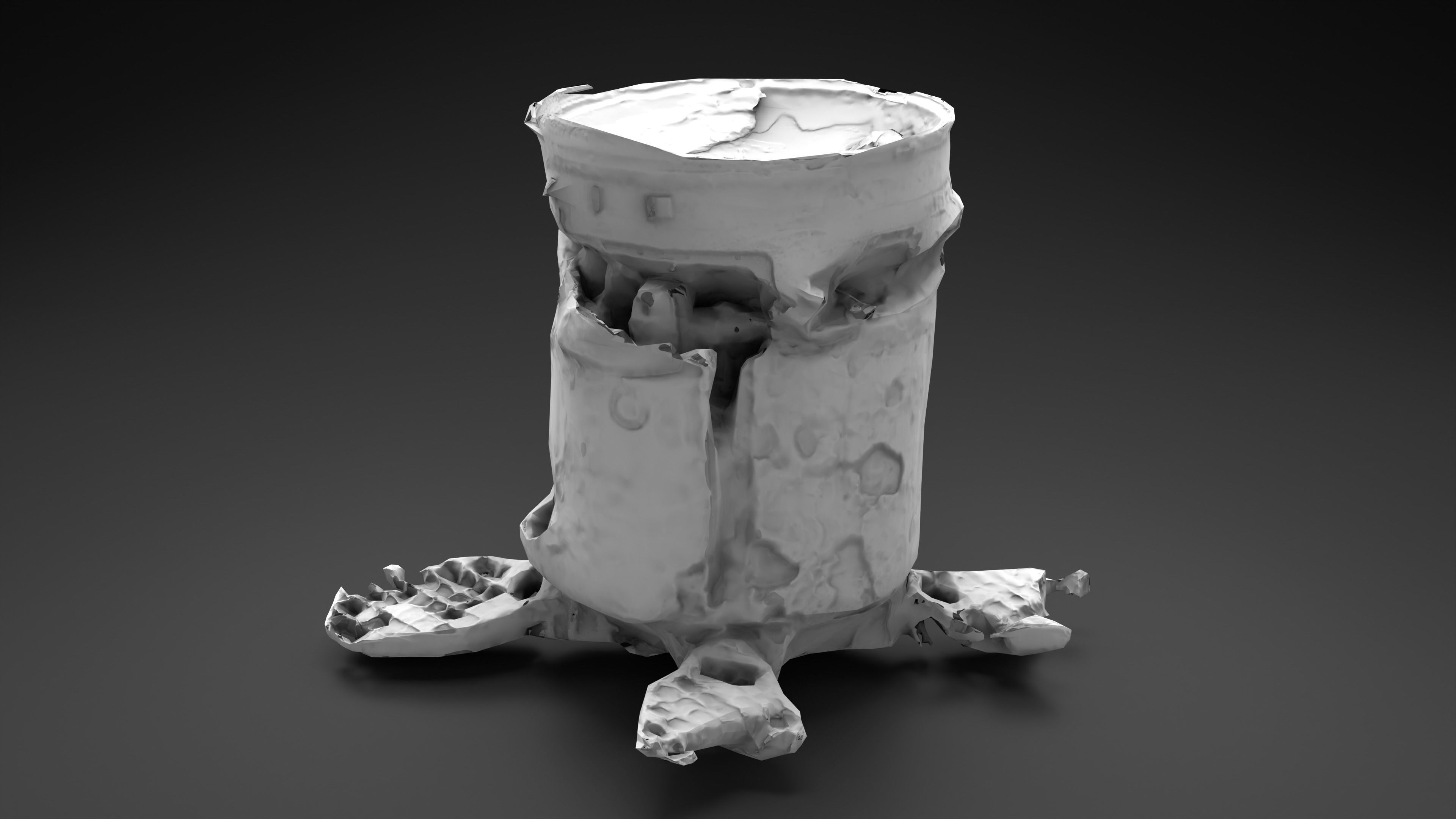 Destroyed OTR-21 SS-21 Scarab Tochka-U Photoscan Game Ready Low-poly 3D model_25