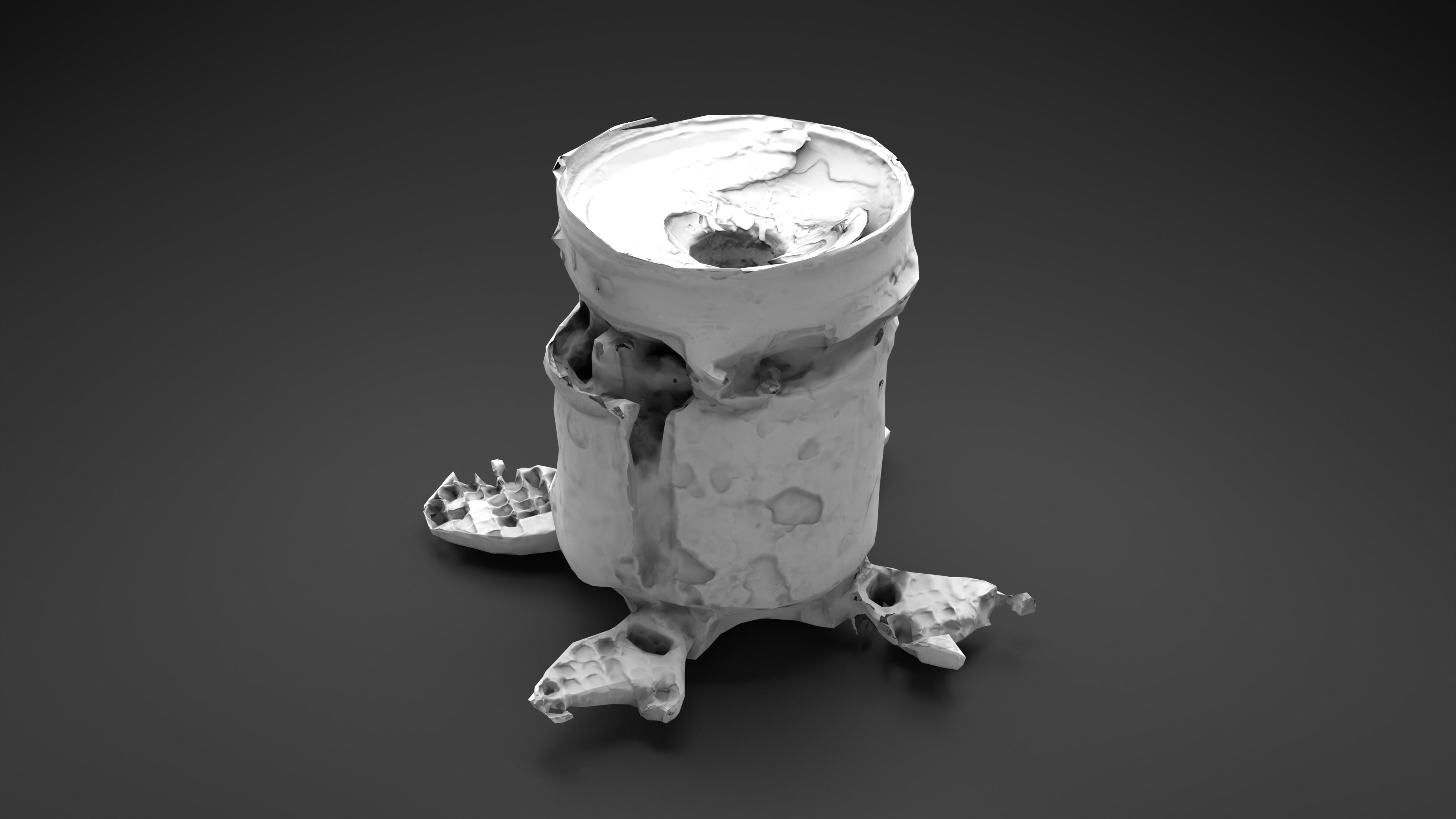 Destroyed OTR-21 SS-21 Scarab Tochka-U Photoscan Game Ready Low-poly 3D model_13