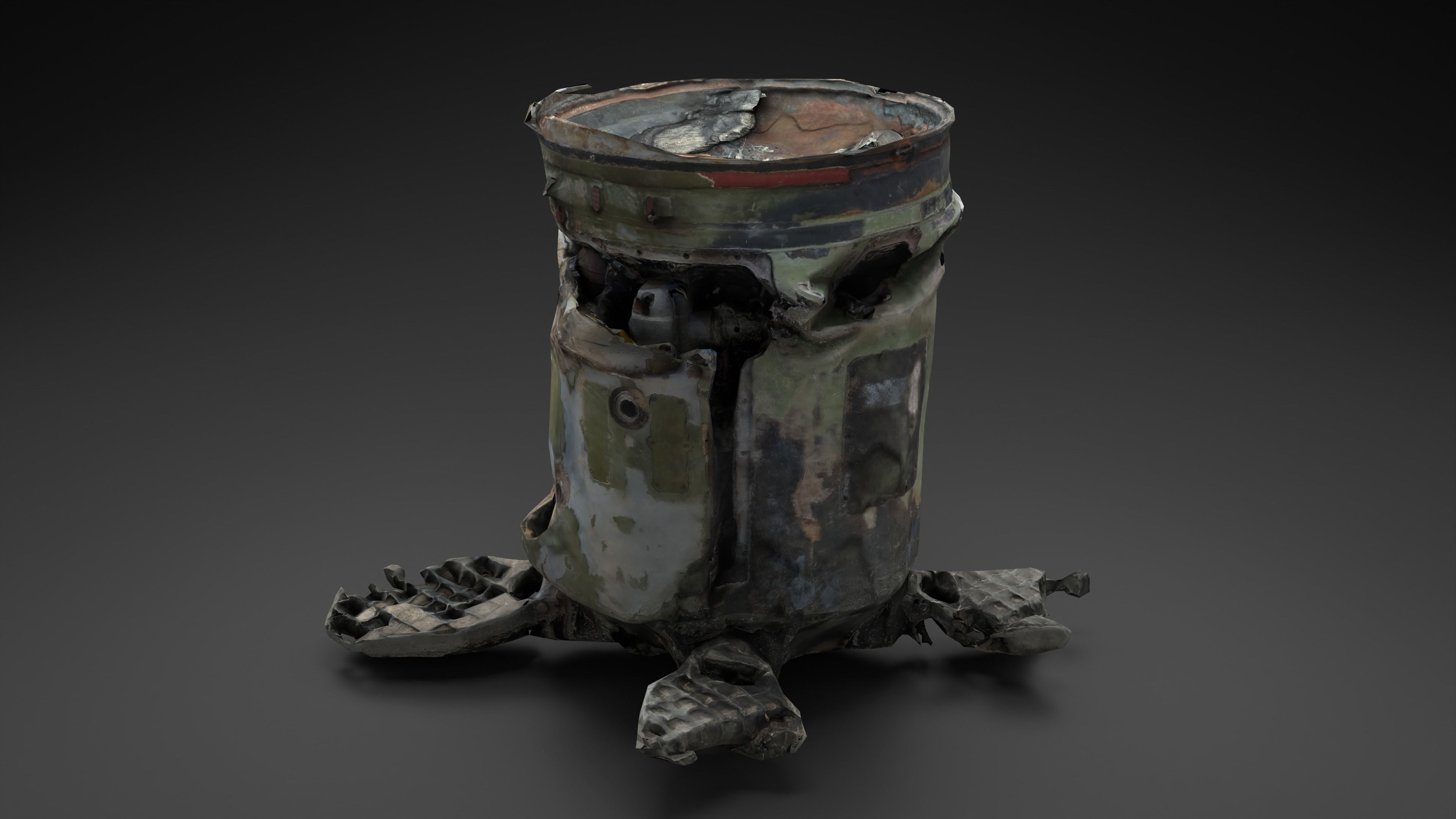 Destroyed OTR-21 SS-21 Scarab Tochka-U Photoscan Game Ready Low-poly 3D model_24