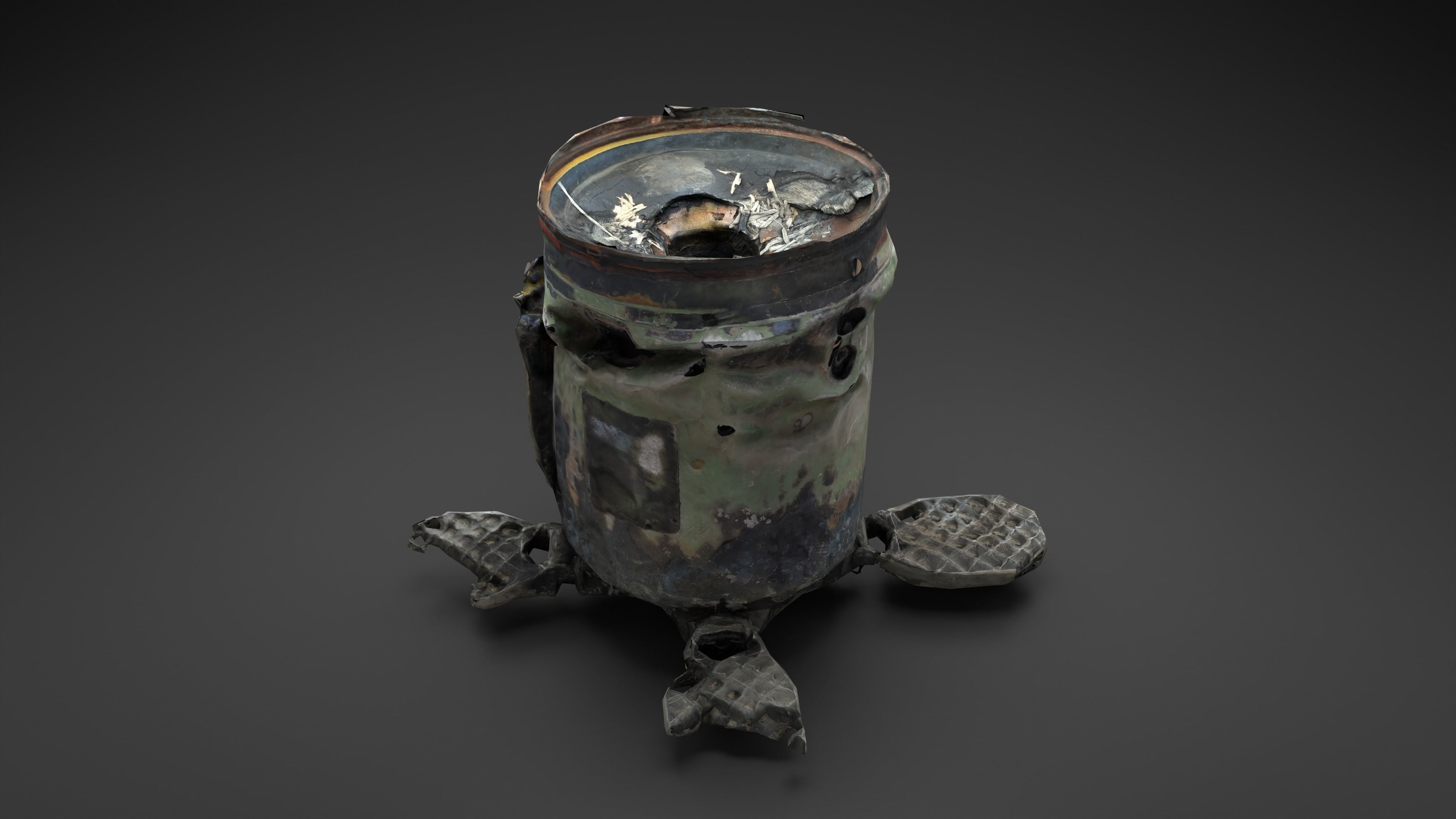 Destroyed OTR-21 SS-21 Scarab Tochka-U Photoscan Game Ready Low-poly 3D model_9