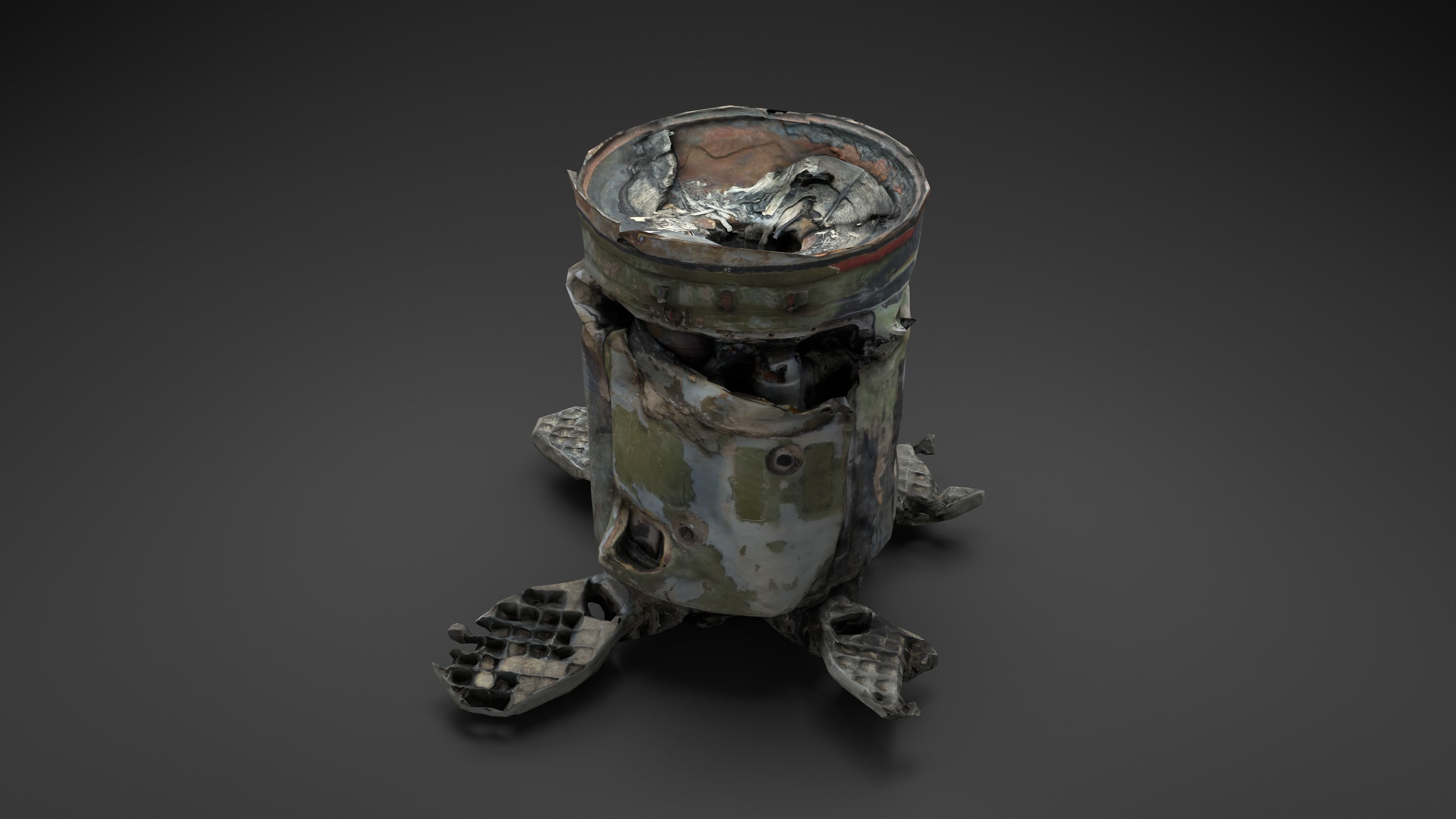 Destroyed OTR-21 SS-21 Scarab Tochka-U Photoscan Game Ready Low-poly 3D model_15