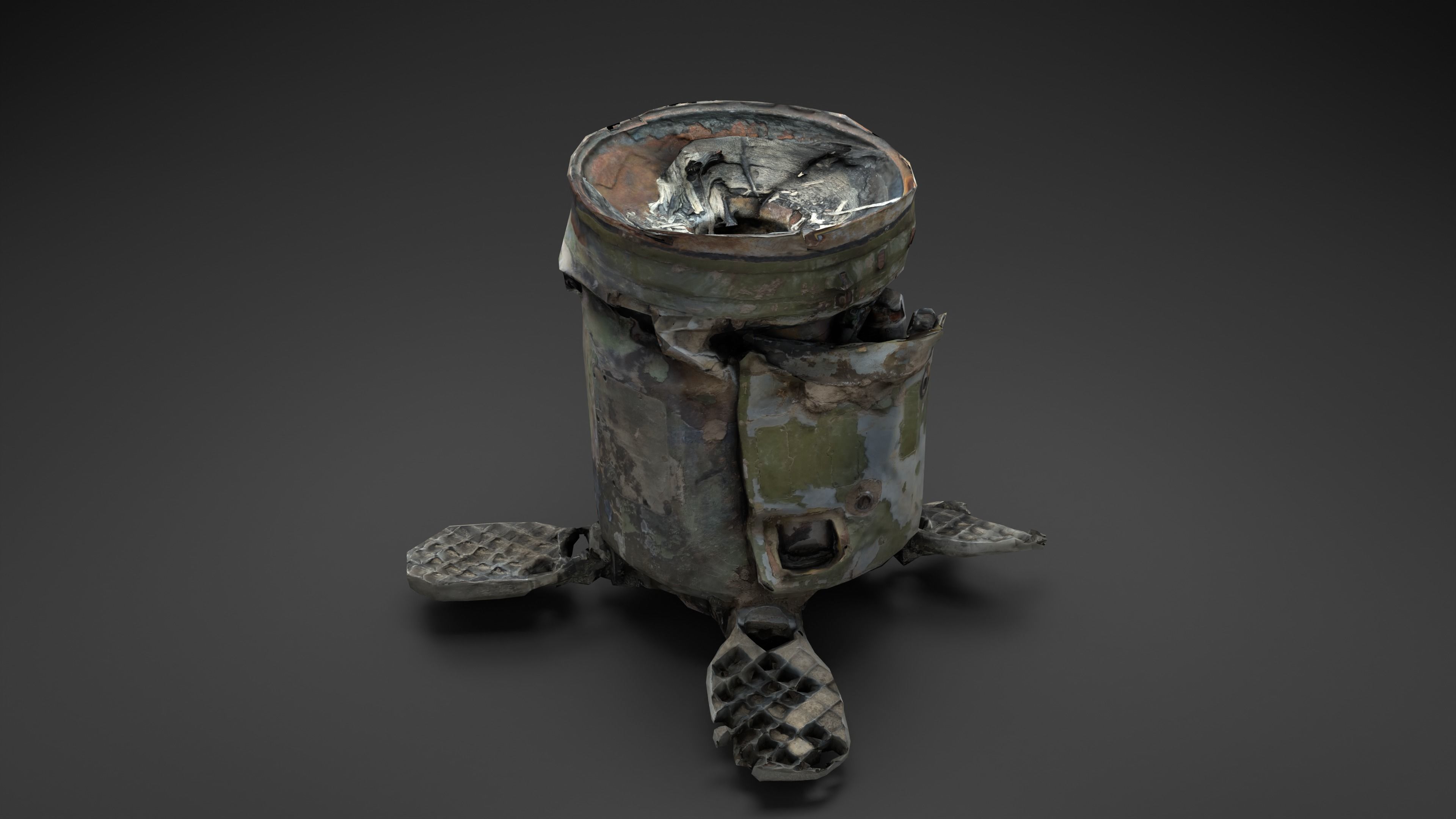 Destroyed OTR-21 SS-21 Scarab Tochka-U Photoscan Game Ready Low-poly 3D model_18