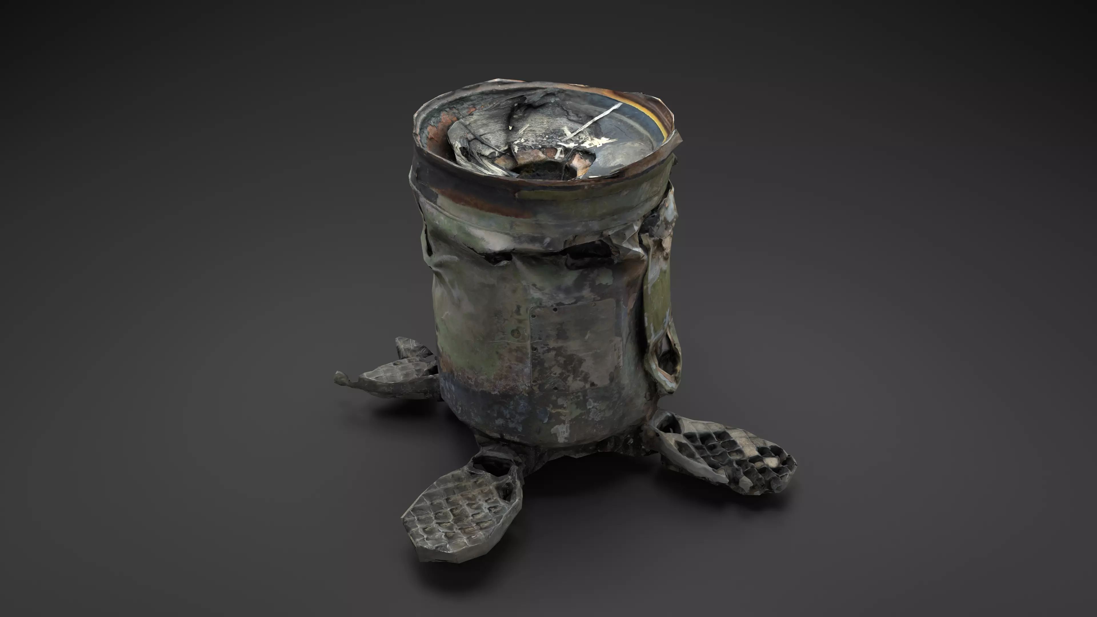 Destroyed OTR-21 SS-21 Scarab Tochka-U Photoscan Game Ready Low-poly 3D model_0