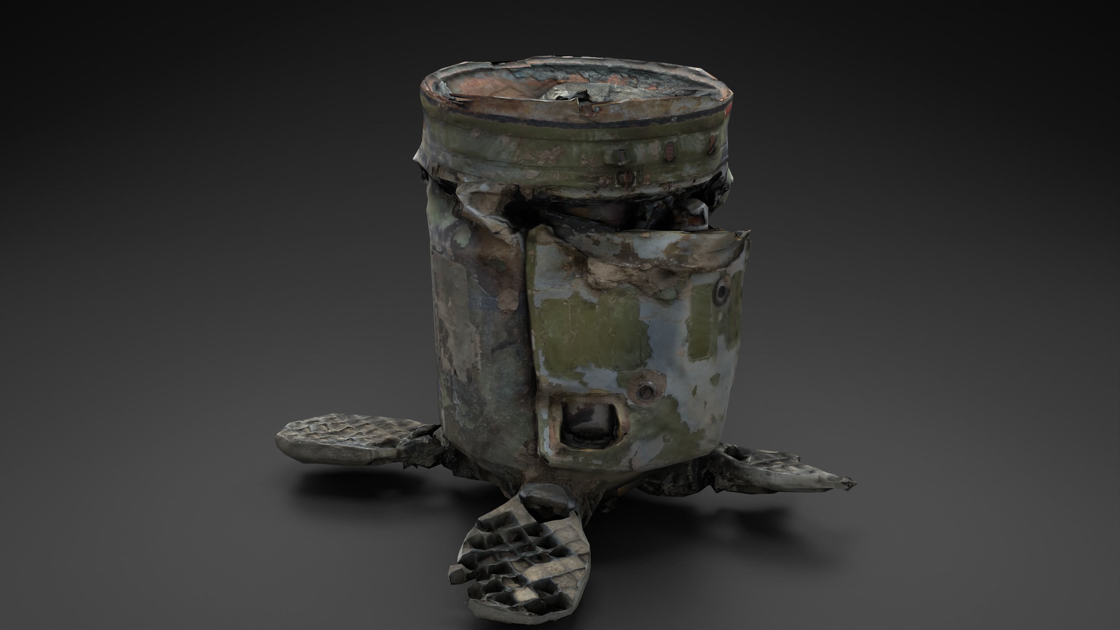 Destroyed OTR-21 SS-21 Scarab Tochka-U Photoscan Game Ready Low-poly 3D model_27