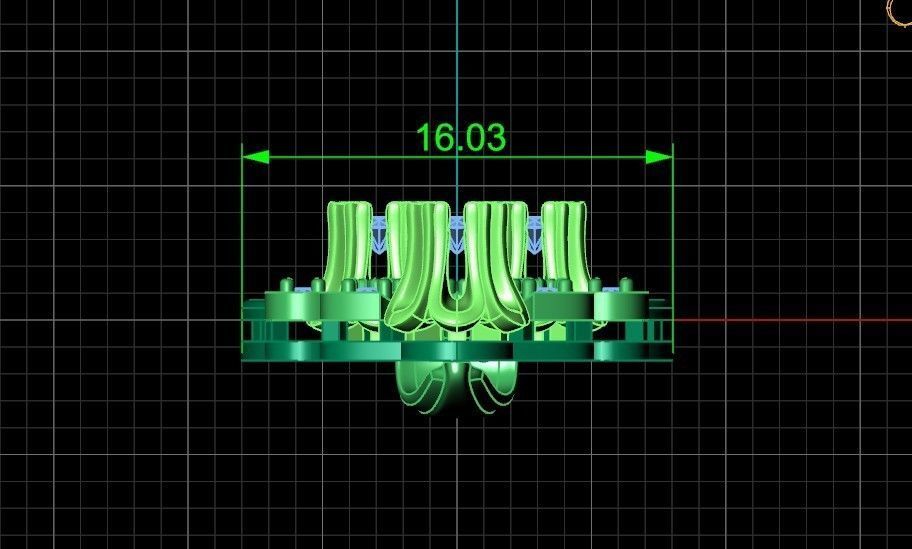 elegant set earrings and pendant with stones  and flower 3D Model Collection_6