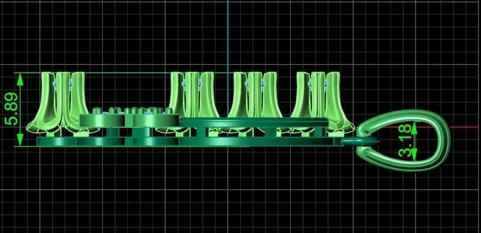 elegant set earrings and pendant with stones  and flower 3D Model Collection_8