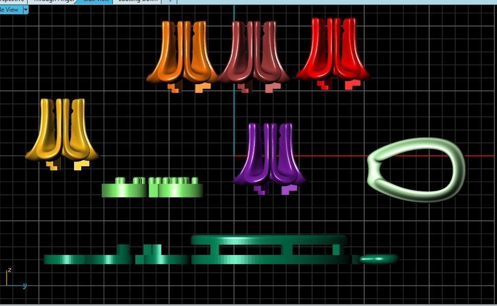 elegant set earrings and pendant with stones  and flower 3D Model Collection_5