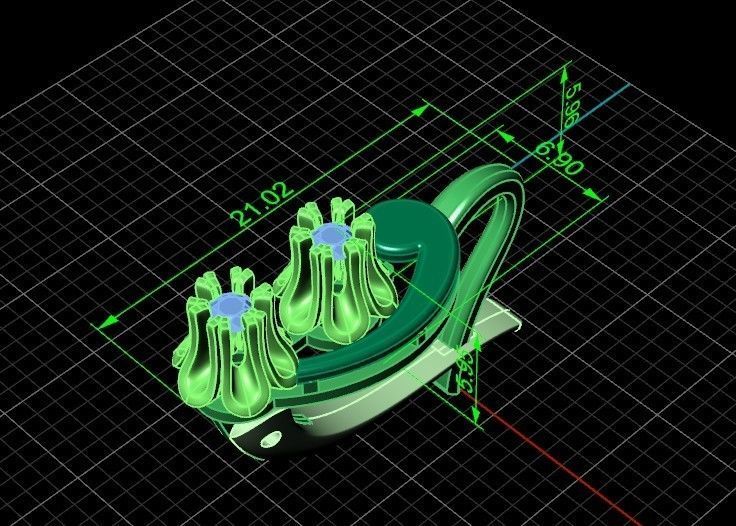 elegant set earrings and pendant with stones  and flower 3D Model Collection_30