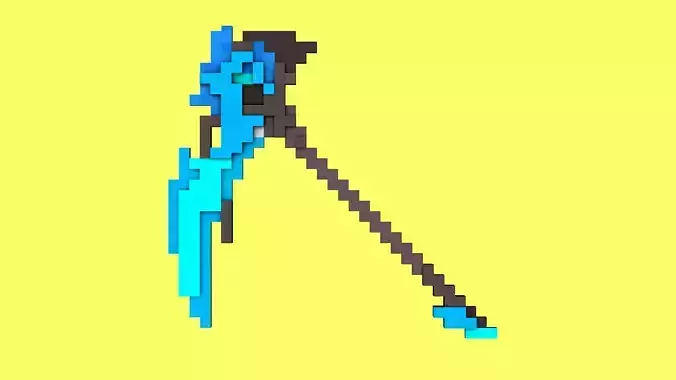 Minecraft Ice Scythe Weapon FREE 3D Model Free 3D model
