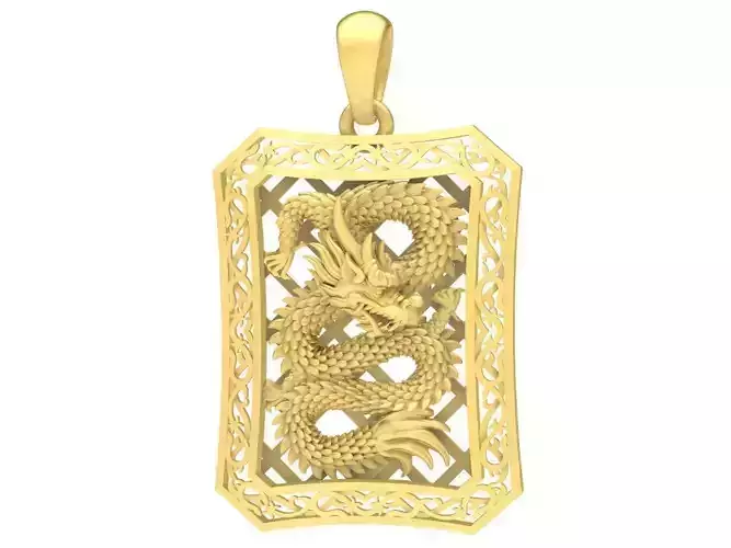 Luxury Chinese Dragon Pendant 3658 STL for 3D Printing 3D print model