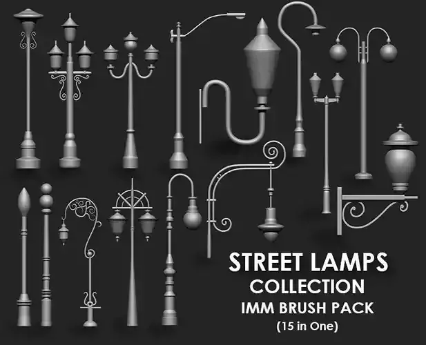 Street Lamps Collection IMM Brush Pack 15 in One