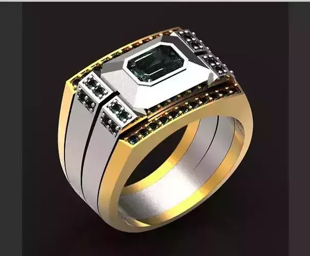  man big ring with emerald