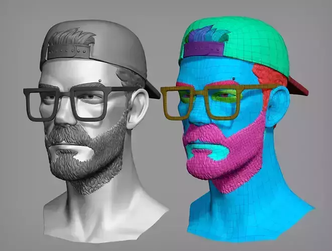 Cartoon male character Anatoly base mesh