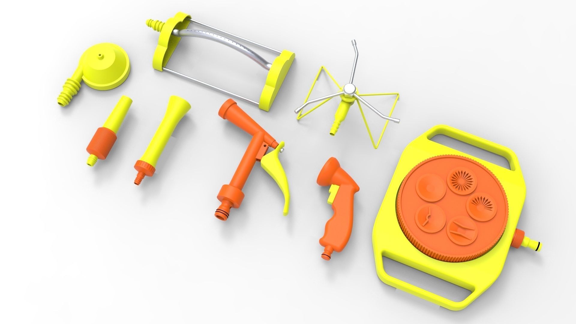 Sprinklers garden tool set 3D model_4