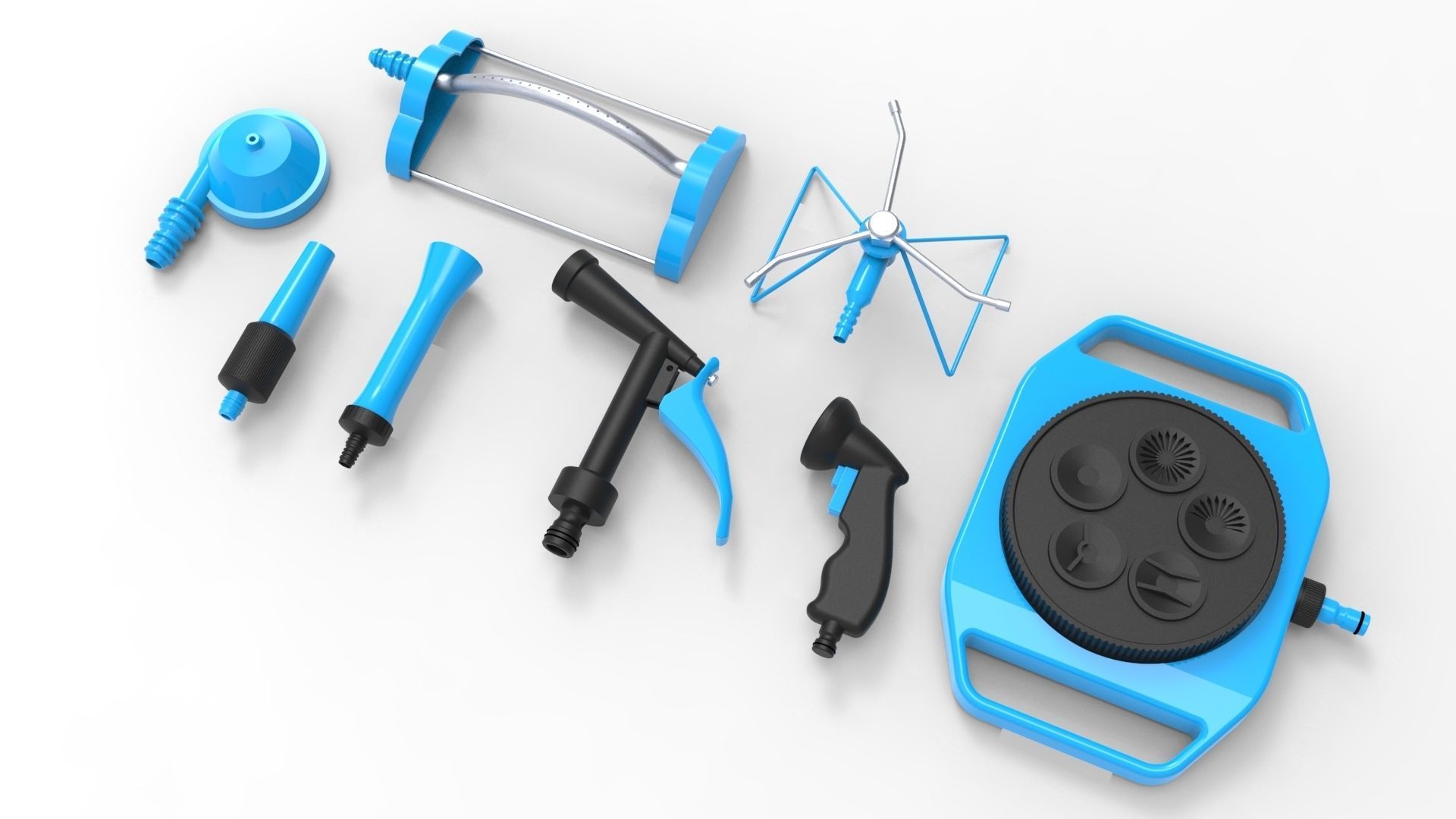 Sprinklers garden tool set 3D model_2