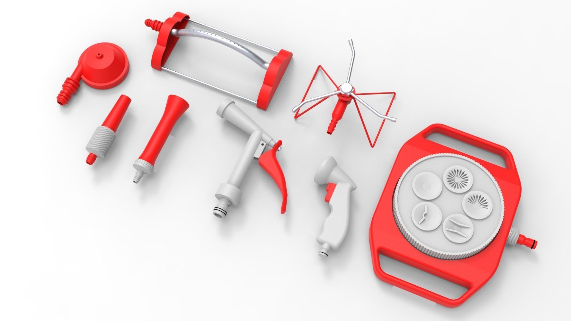 Sprinklers garden tool set 3D model_3
