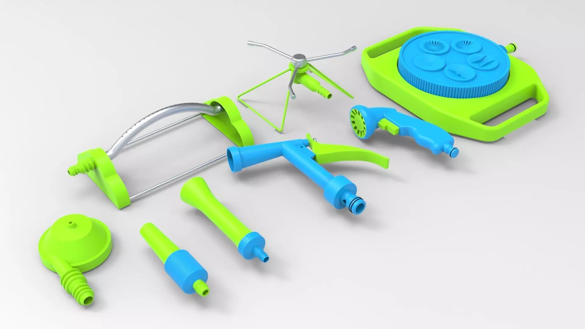 Sprinklers garden tool set 3D model_0