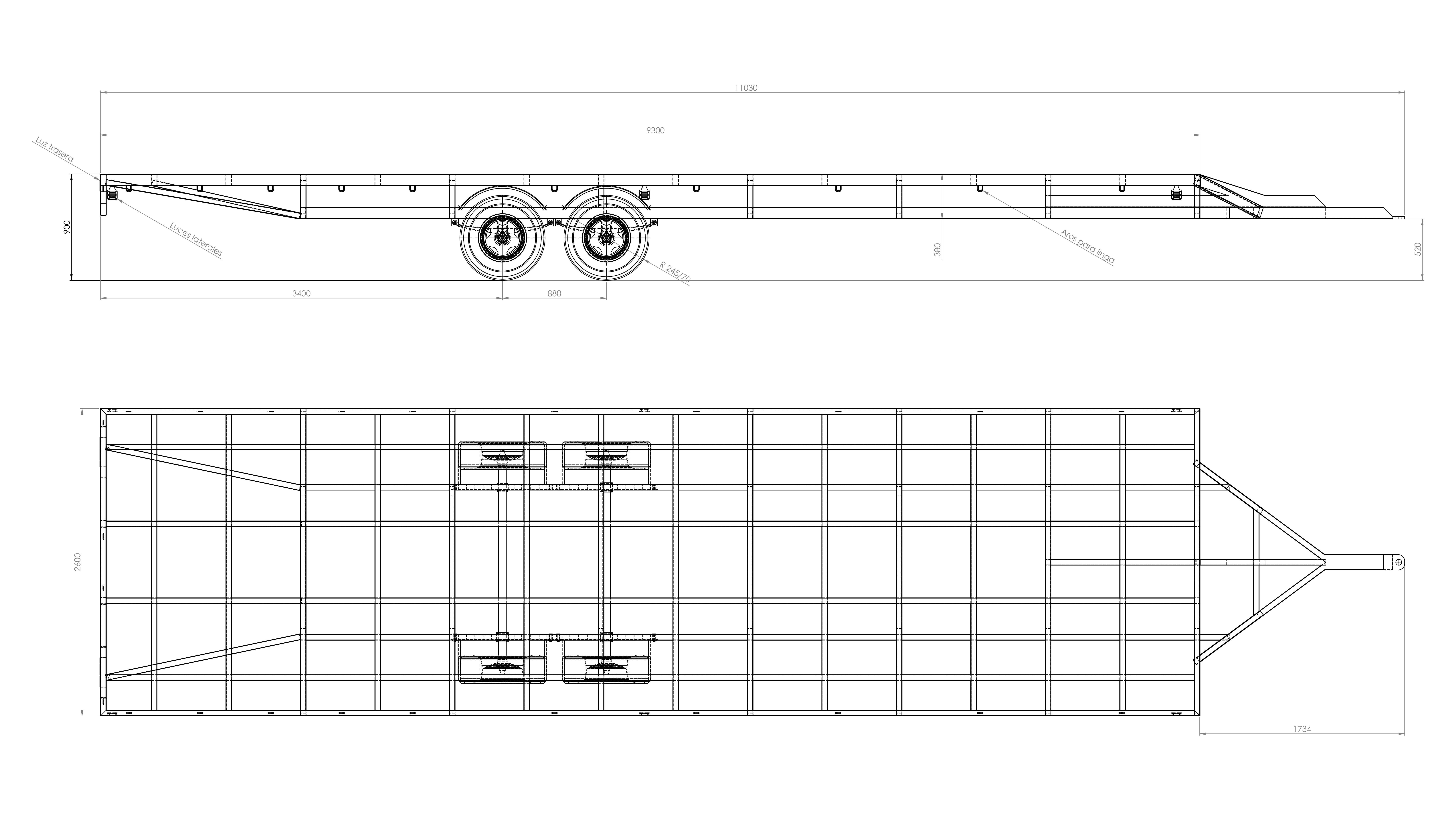 Flat Bed Trailer 3D model_7