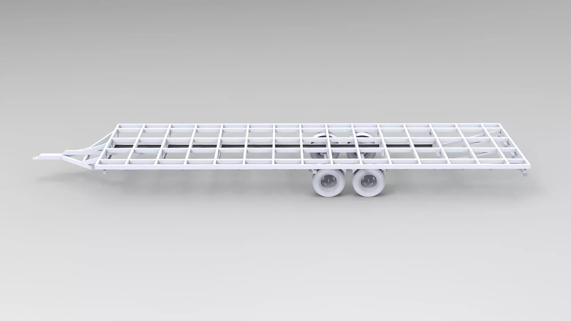 Flat Bed Trailer 3D model_0