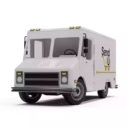 American Mail Truck Low-poly 3D model