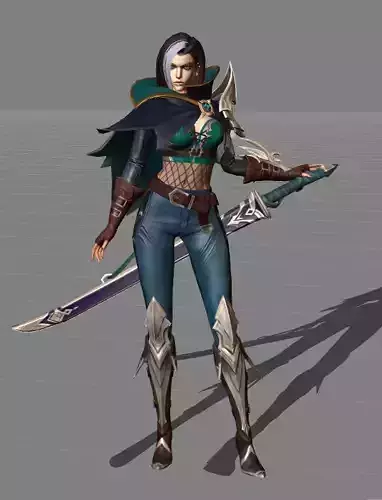 benedetta 3d female character holding sword 3D model