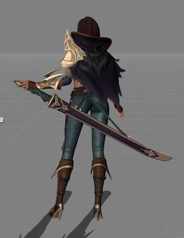 benedetta 3d female character holding sword 3D model_4