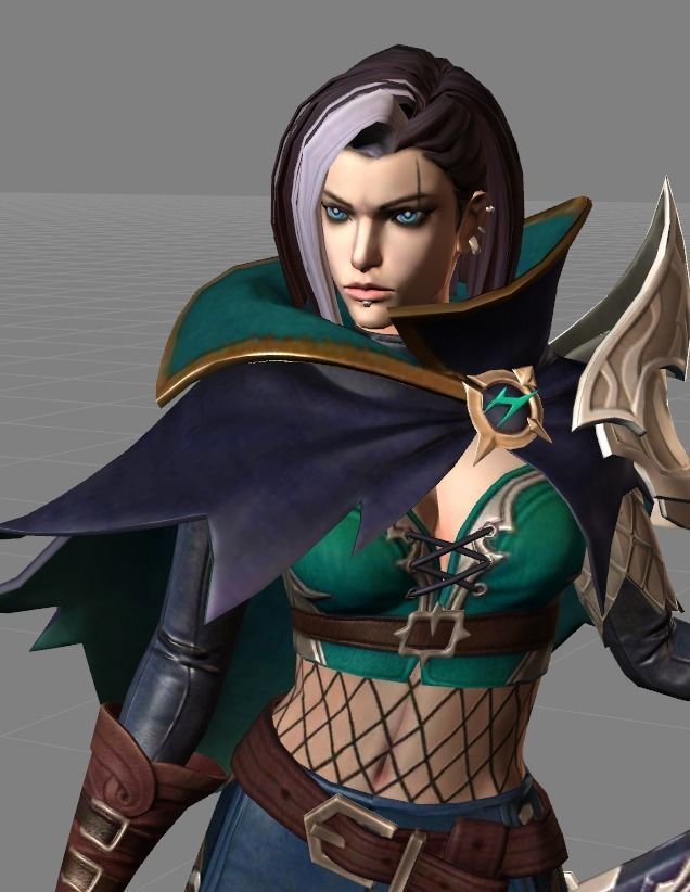 benedetta 3d female character holding sword 3D model_6