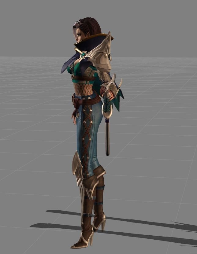 benedetta 3d female character holding sword 3D model_2