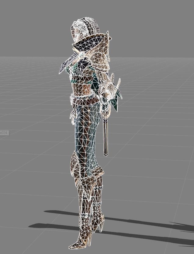 benedetta 3d female character holding sword 3D model_3