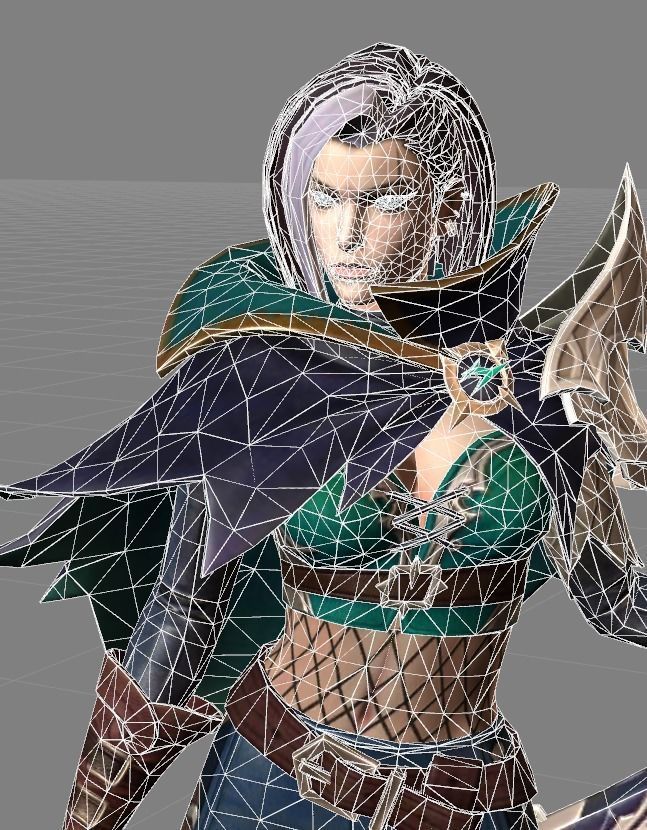 benedetta 3d female character holding sword 3D model_7
