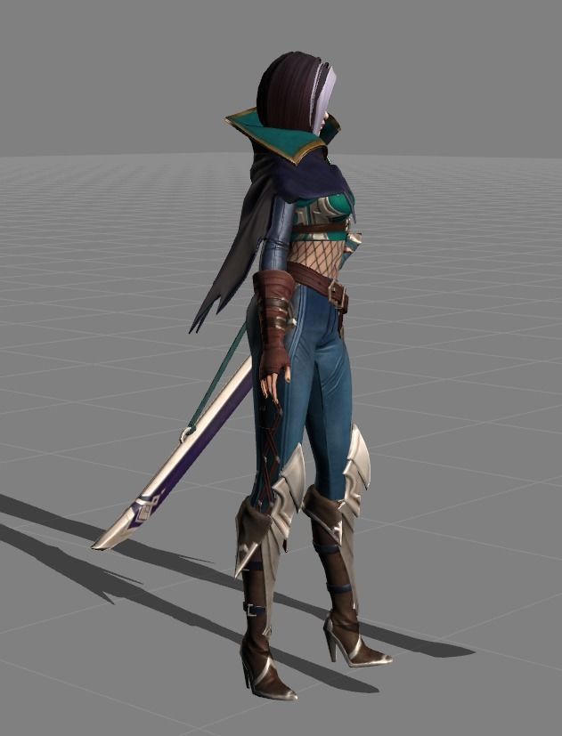 benedetta 3d female character holding sword 3D model_5