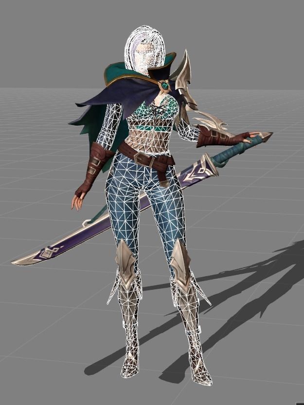 benedetta 3d female character holding sword 3D model_1