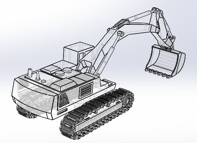 Excavator 3D model_8