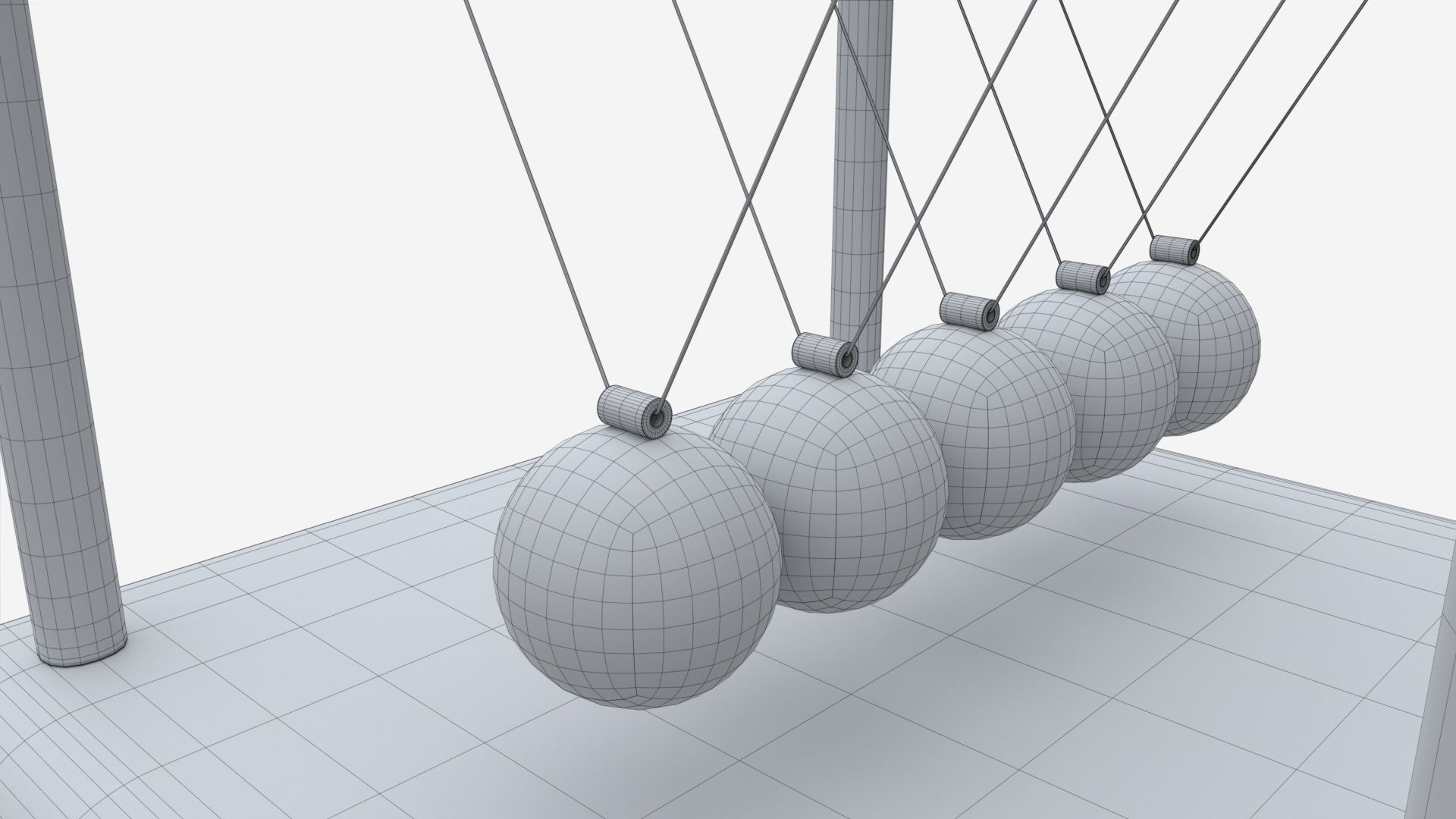 Newton Cradle Balance Steel Balls 01 3D model_7