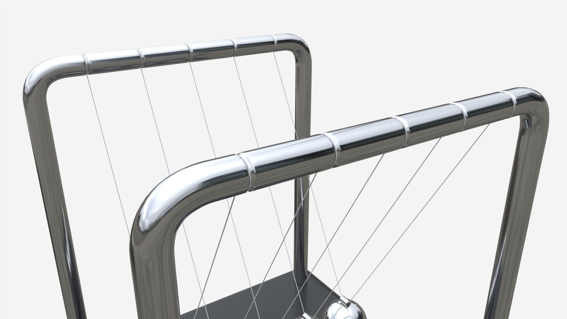 Newton Cradle Balance Steel Balls 01 3D model_3
