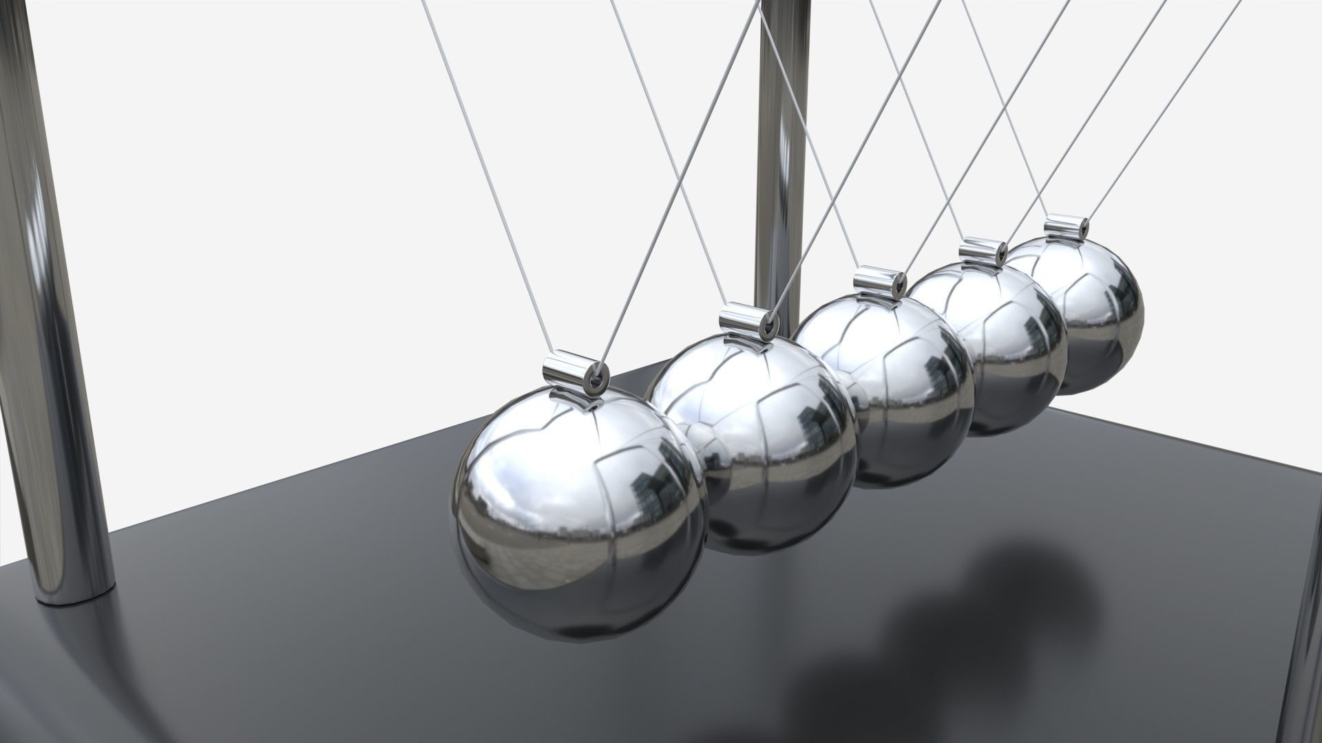 Newton Cradle Balance Steel Balls 01 3D model_2
