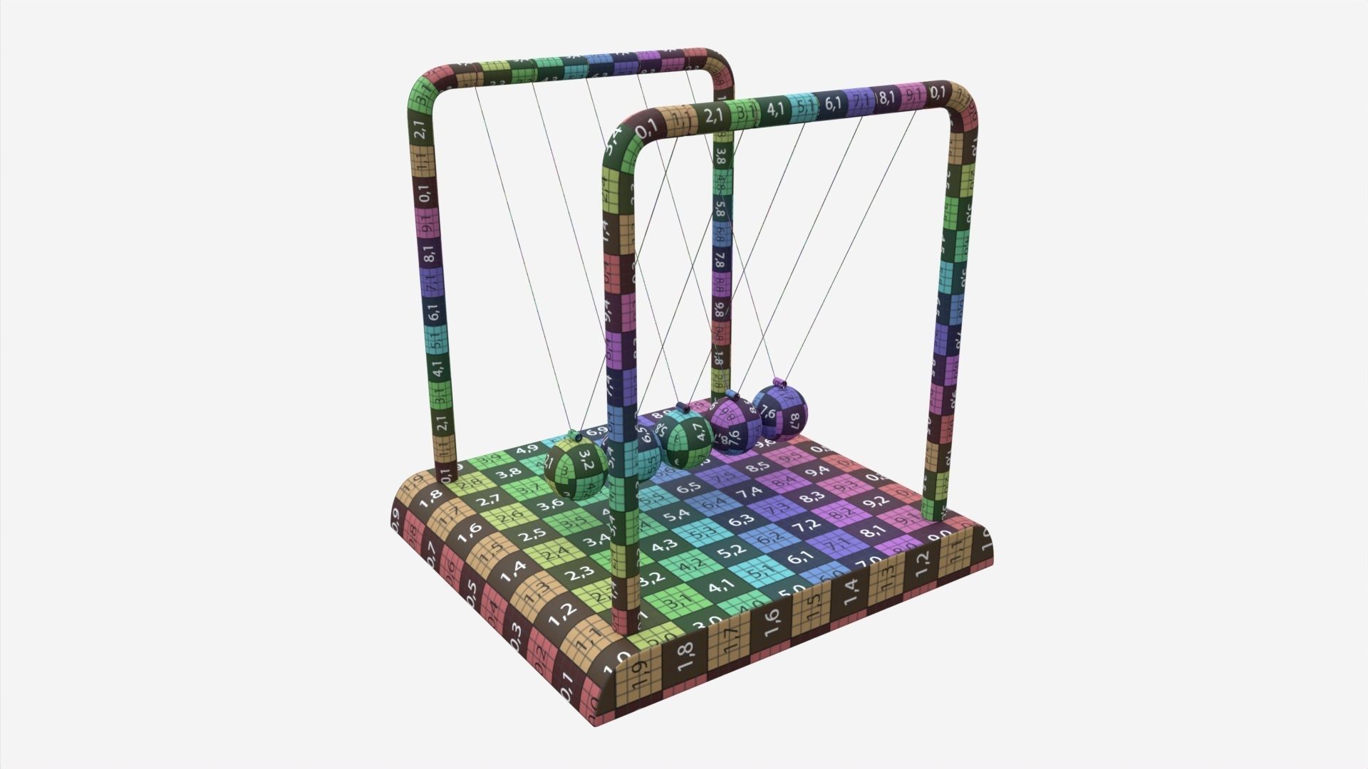 Newton Cradle Balance Steel Balls 01 3D model_8