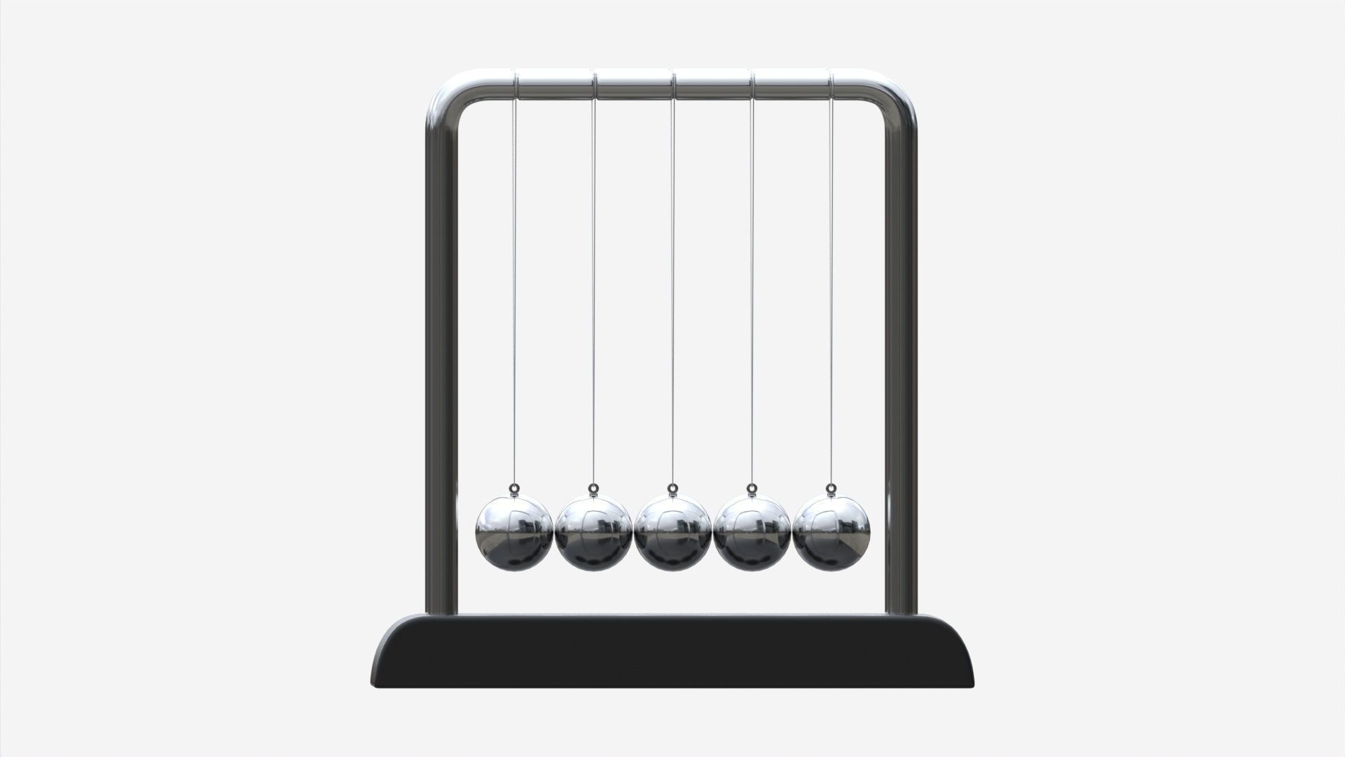 Newton Cradle Balance Steel Balls 01 3D model_4