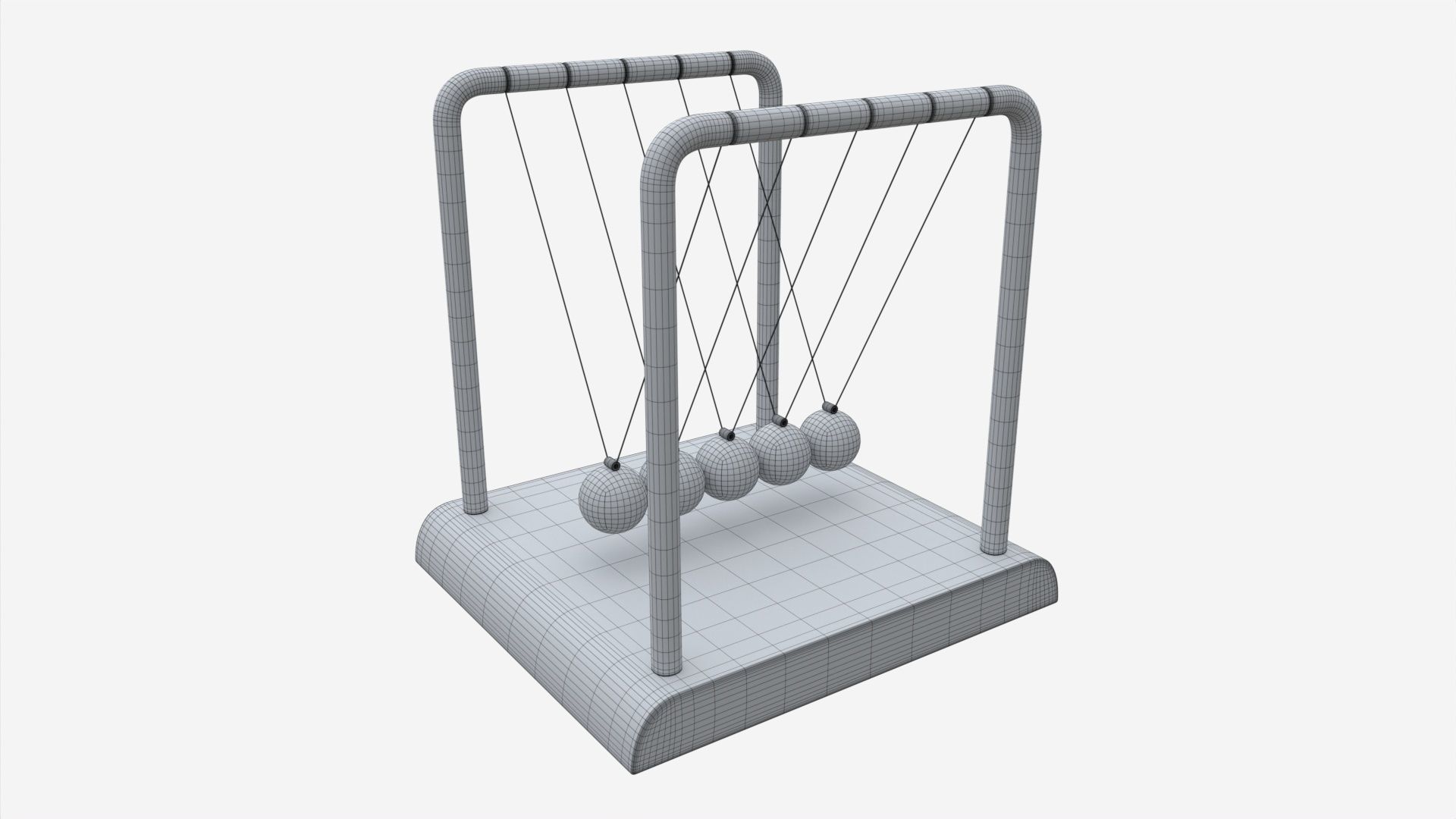 Newton Cradle Balance Steel Balls 01 3D model_6