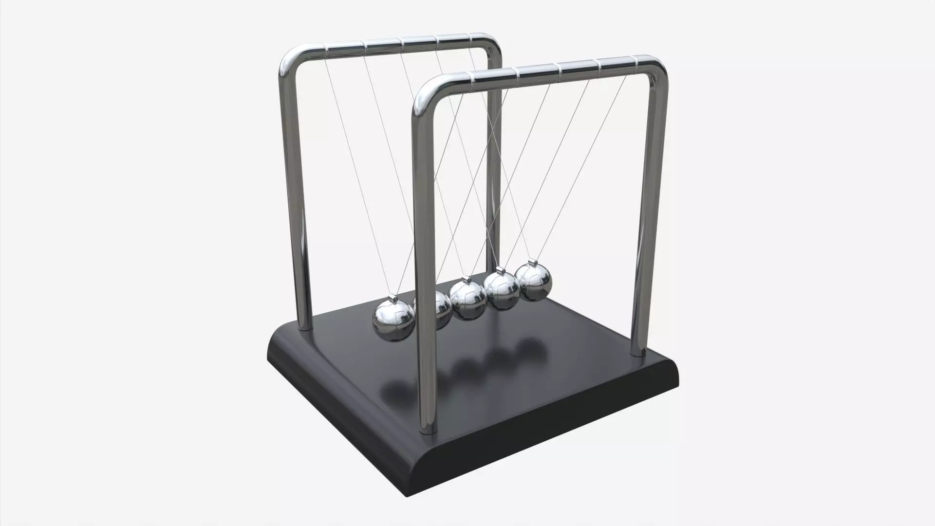 Newton Cradle Balance Steel Balls 01 3D model_0