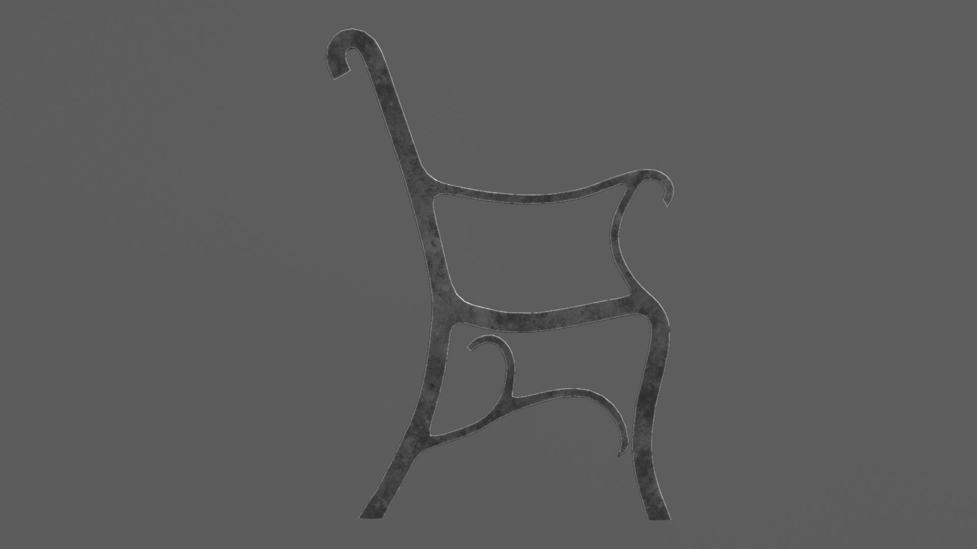 Park Bench Low-poly 3D model_13