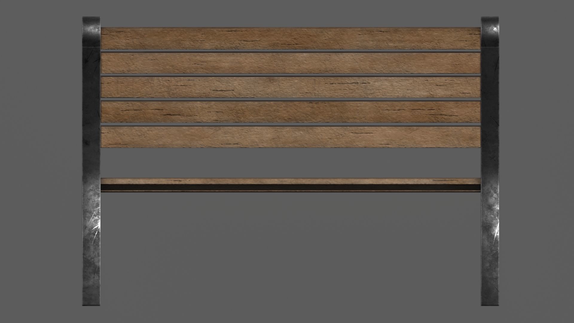 Park Bench Low-poly 3D model_9