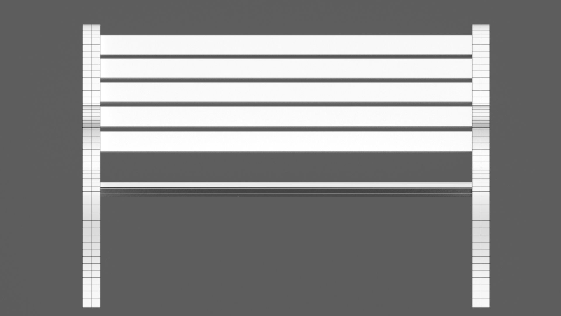 Park Bench Low-poly 3D model_19