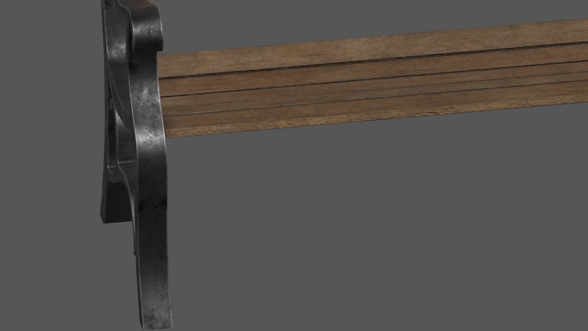 Park Bench Low-poly 3D model_16